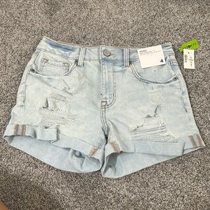 Aero light wash jean shorts